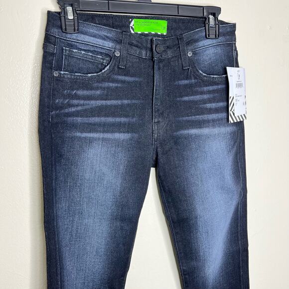 NWT Free People X Sandrine Rose Skinny Jeans 25 Dark Black Ankle Denim Mid Rise - Picture 3 of 12